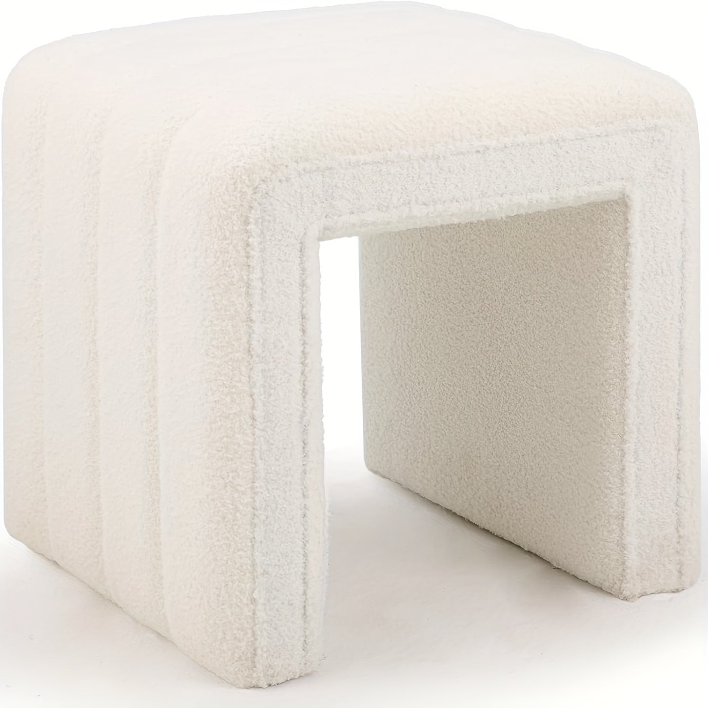 Velvet Vanity Stool Velvet U-Shaped Vanity Stool Chair | Multifunction Ottoman Footrest, Sofa Bench Extra Seat - Modern Home Decor for Makeup Room, Living Room, Entryway, Office