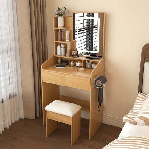 Bedroom Dressing Table, High-end Integrated Design Dressing Table Suitable For Small Apartments, Small Dressing Table With Stool, Multifunctional Bedroom Dressing Table, Cabinet Dressing Table For Placing Cosmetics