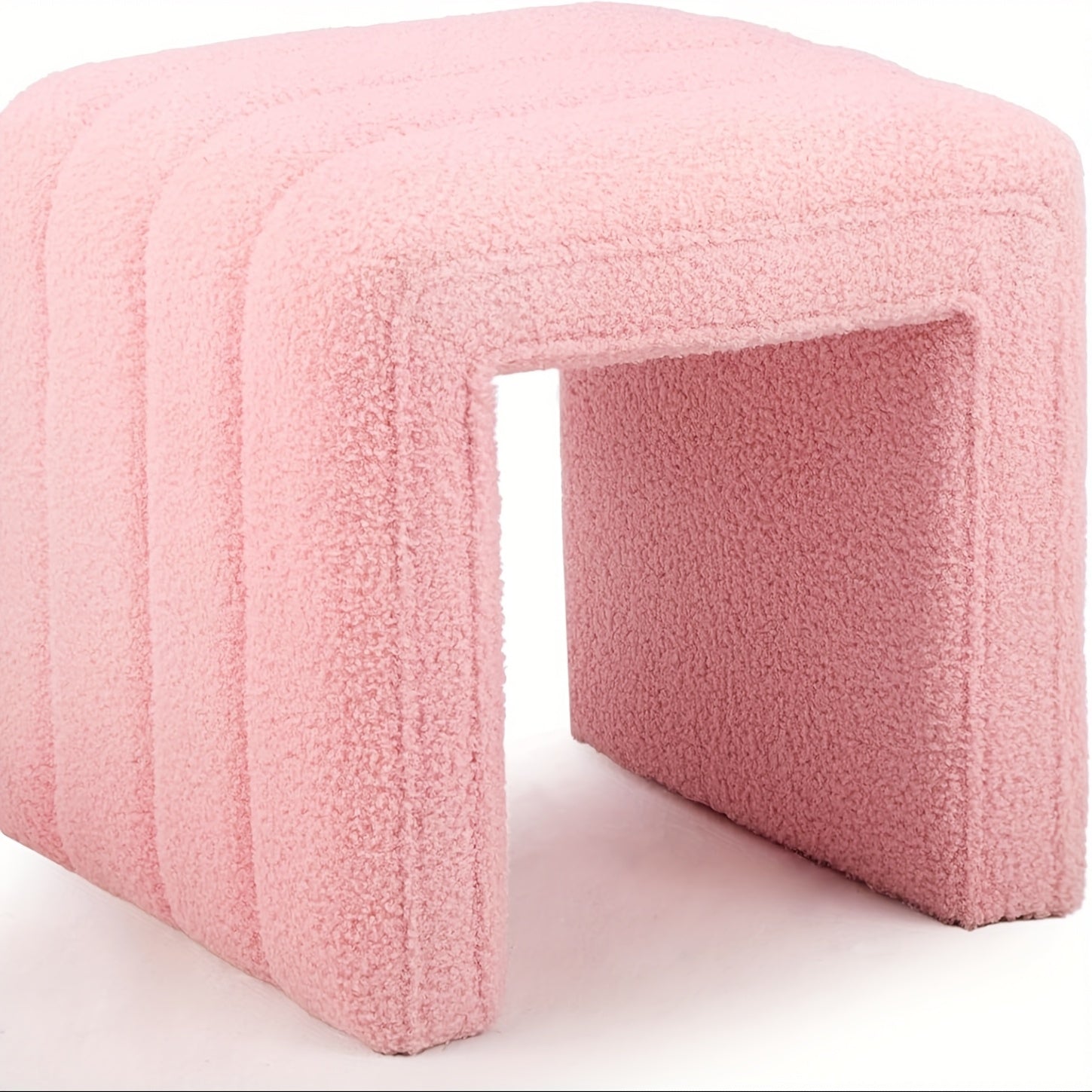 Velvet Vanity Stool Velvet U-Shaped Vanity Stool Chair | Multifunction Ottoman Footrest, Sofa Bench Extra Seat - Modern Home Decor for Makeup Room, Living Room, Entryway, Office