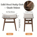 KASLANDI Solid Wood Vanity Stool, Saddle Cushion Vanity Bench with High-Strength Rebound Sponge, Easy Assembly, Vanity Chair, Foot Stool, Makeup Stool for Bedroom, Entryway, Furniture for Home Clearance, Free Shipping